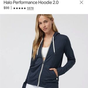 Vuori Halo Performance Hoodie 2.0 in midnight heather